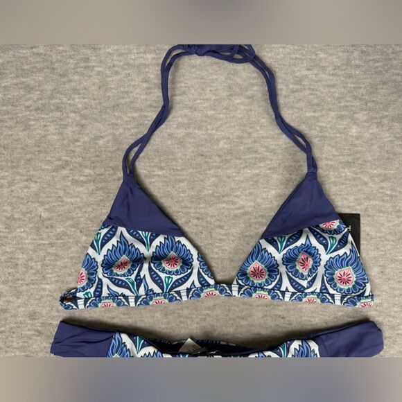 Tavik Reversible Coco Scoop Neck Bikini Women's Navy Blue Polyester Swimwear Lrg - Picture 3 of 4